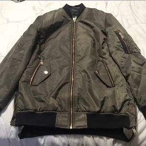 Zara long bomber jacket
